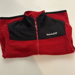 Timberland Kids Red and Black Puffer Jacket